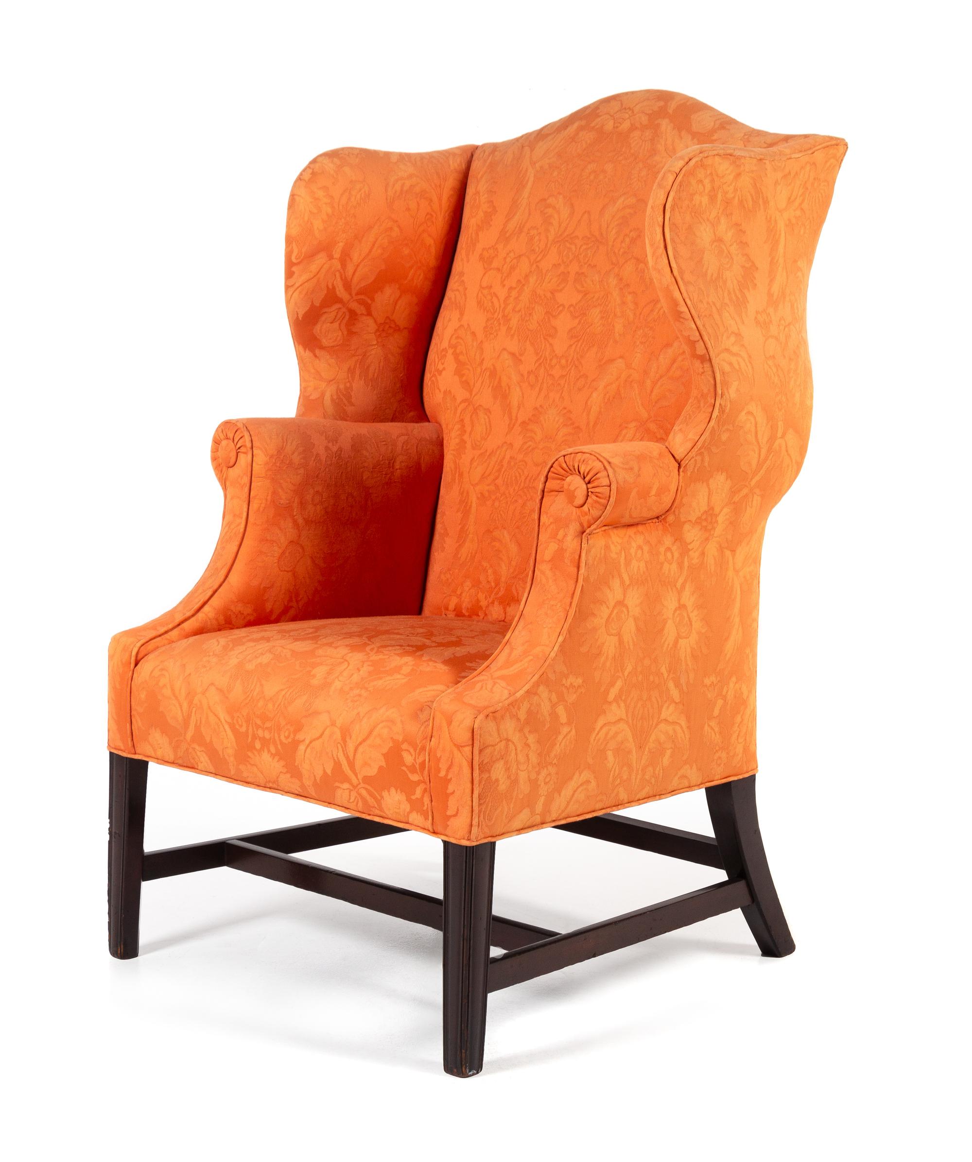 A Chippendale Style Mahogany Wing Chair