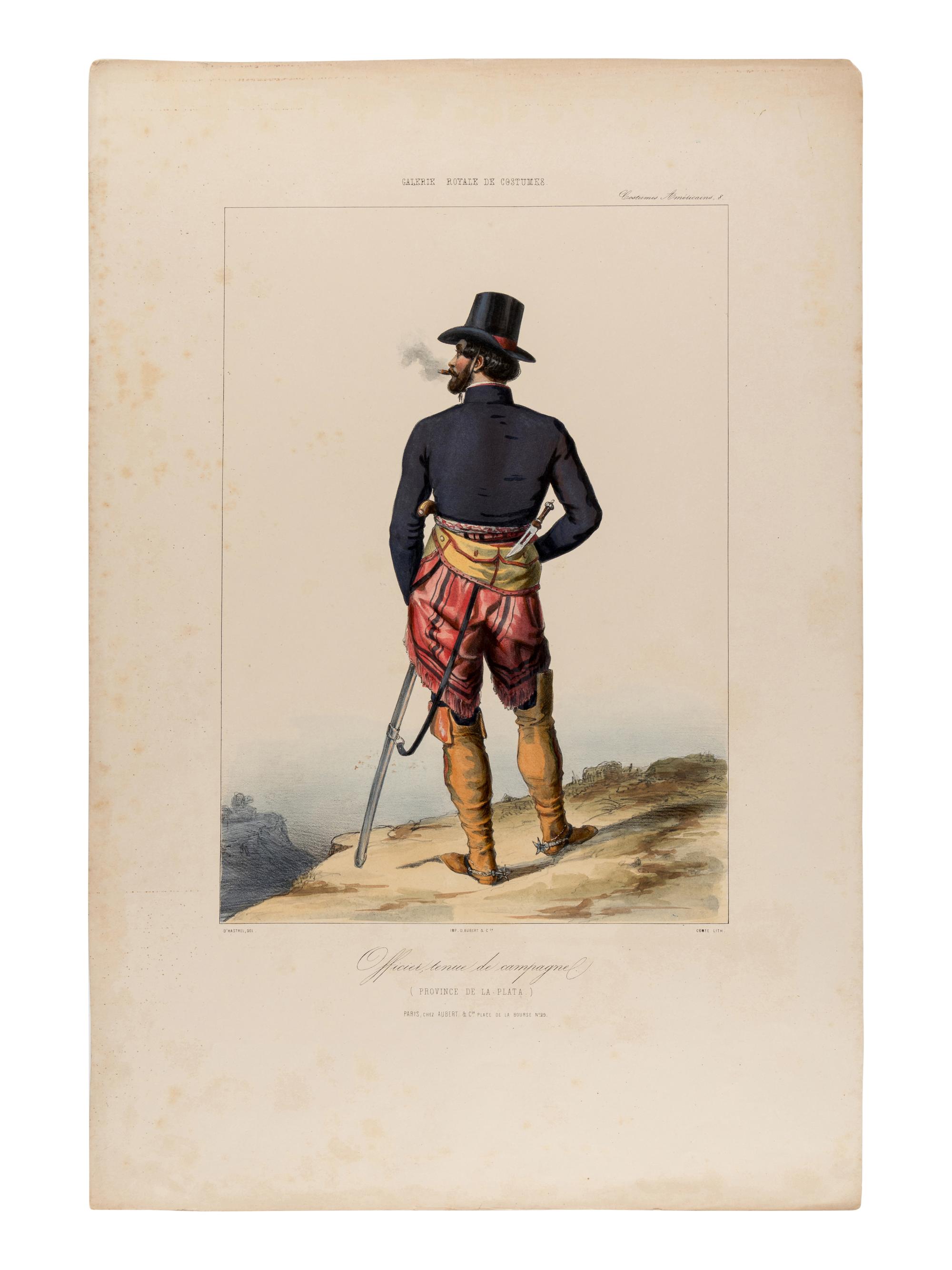 [COSTUME - AMERICAS]. Caption title: "Costumes Américains." From: Galerie Royale de Costumes. Costumes Américains (caption title) . Paris: Chez Aubert, c.1842-1848.