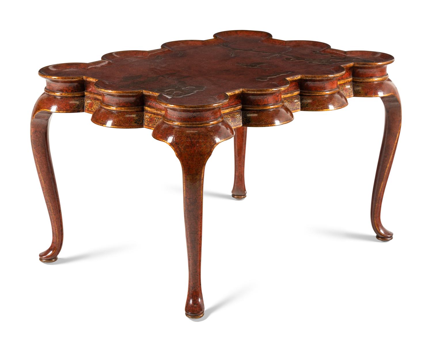 A Rose Tarlow Red Lacquered Low Table