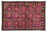 A Suzani Embroidery 7 feet 10 1/4 inches x 5 feet 3 1/2 inches. — MID-20TH CENTURY