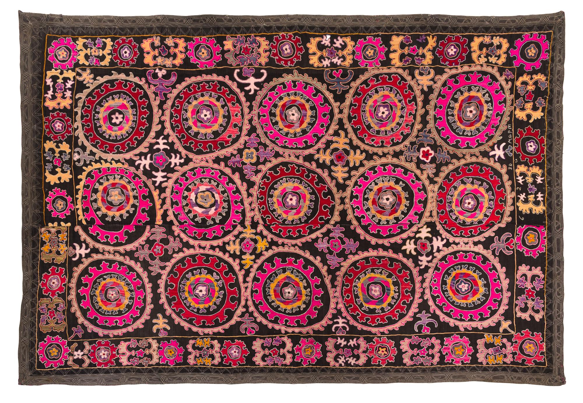 A Suzani Embroidery 7 feet 10 1/4 inches x 5 feet 3 1/2 inches. — MID-20TH CENTURY