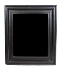 An Ebony Framed Mirror Height 47 x width 41 inches.