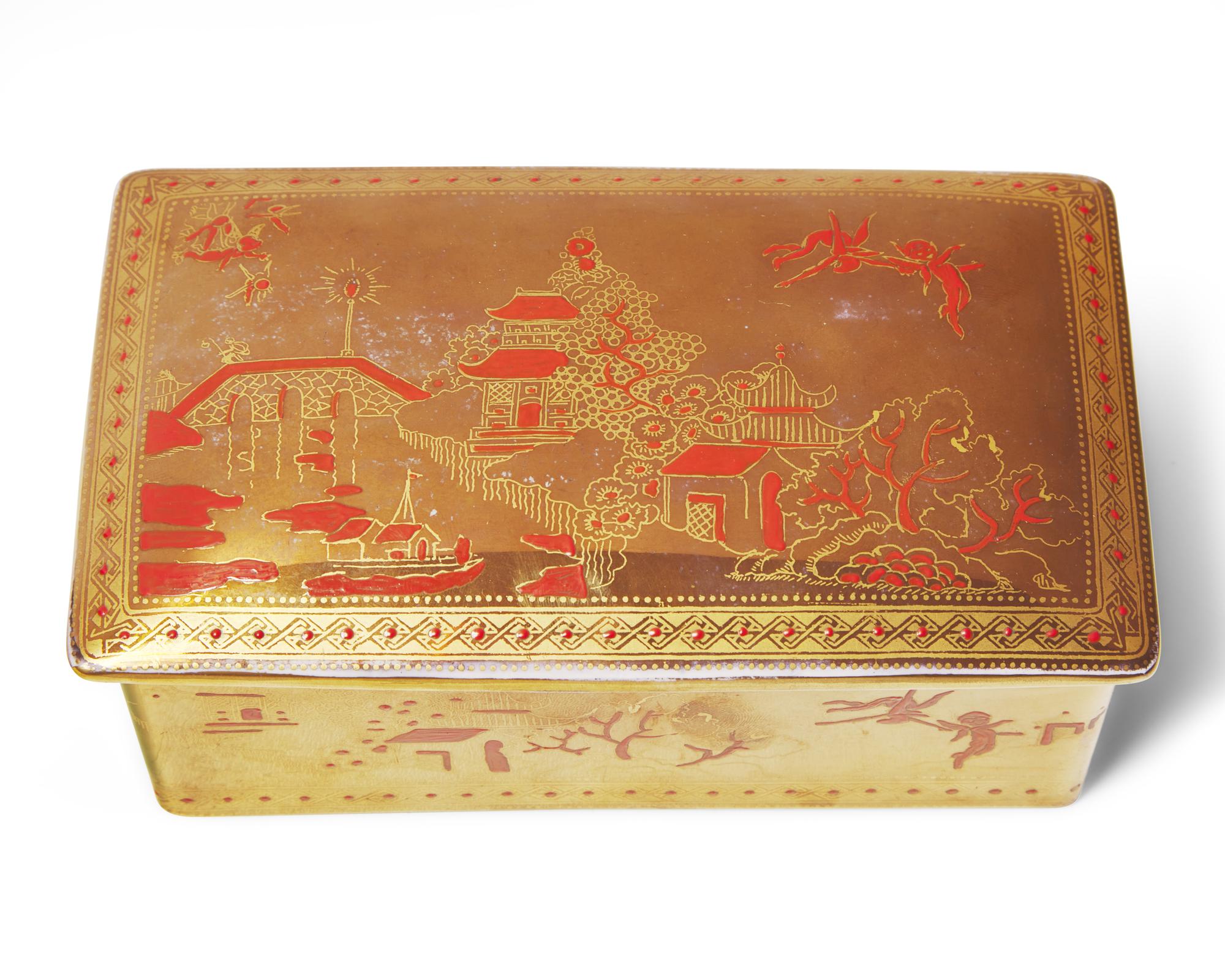 A Wedgwood Fairyland Lustreware 'Willow' Box