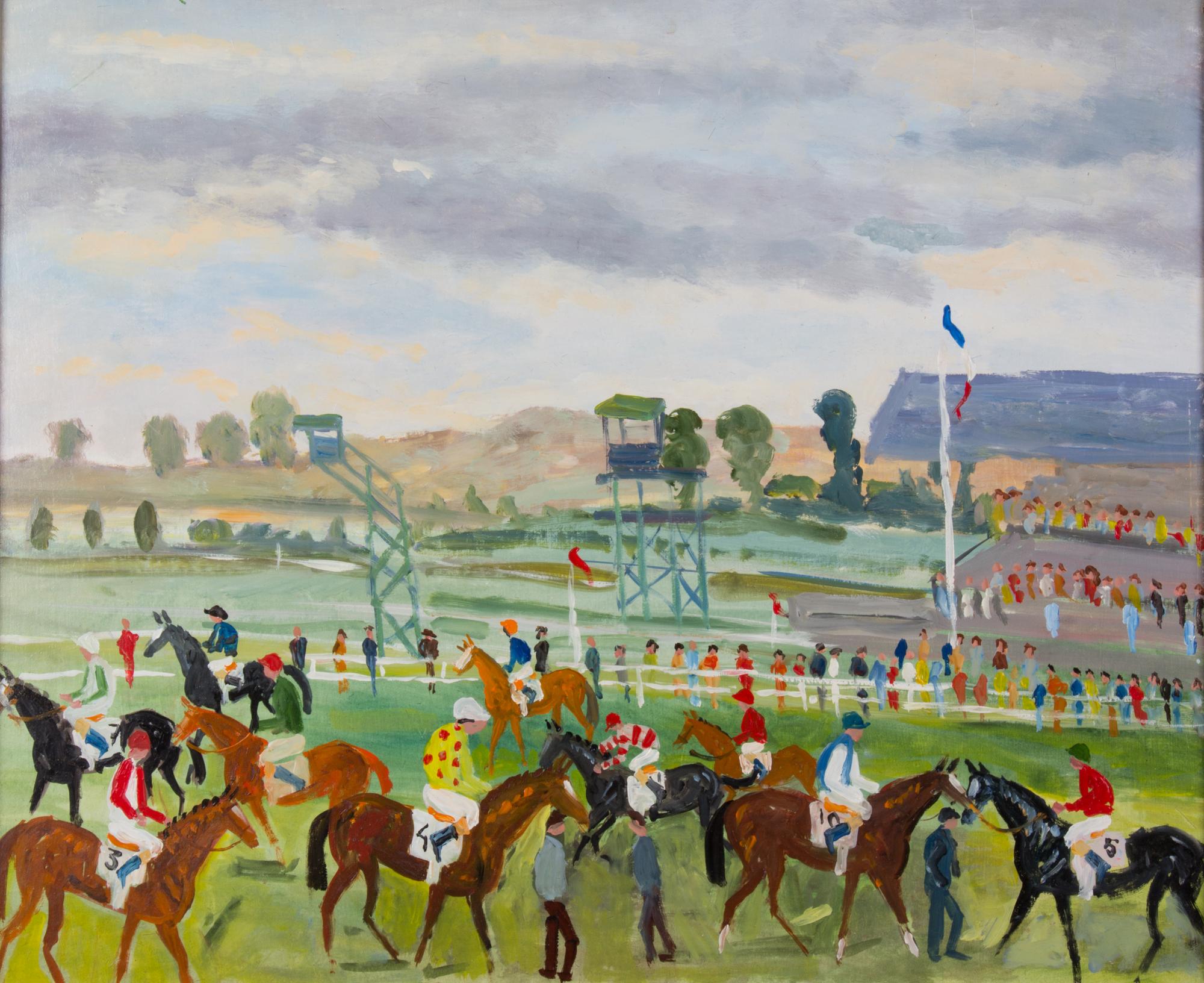 Artist Unknown, (20th century), Course with Jockeys