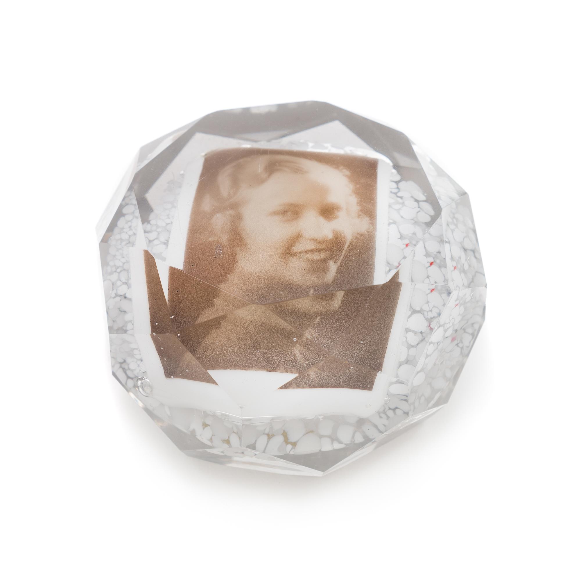 An Antique Photo Paperweight Diameter 3 inches