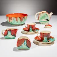 Clarice Cliff (English, 1899–1972) — Newlyn pattern, 6 pieces