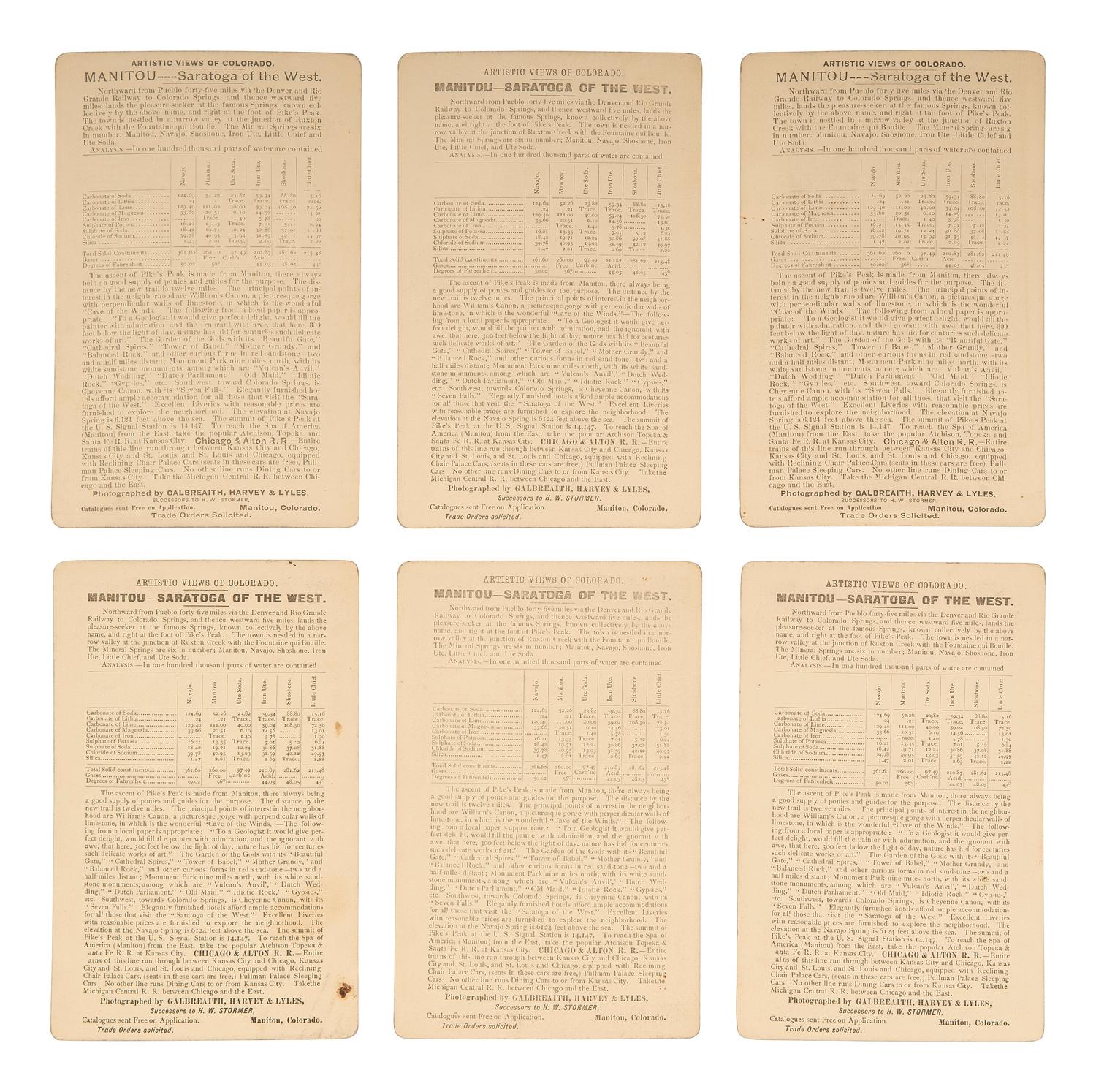 [WESTERN AMERICANA]. 17 photographs of Colorado by STORMER, GALBREAITH, HARVEY, and LYLES.