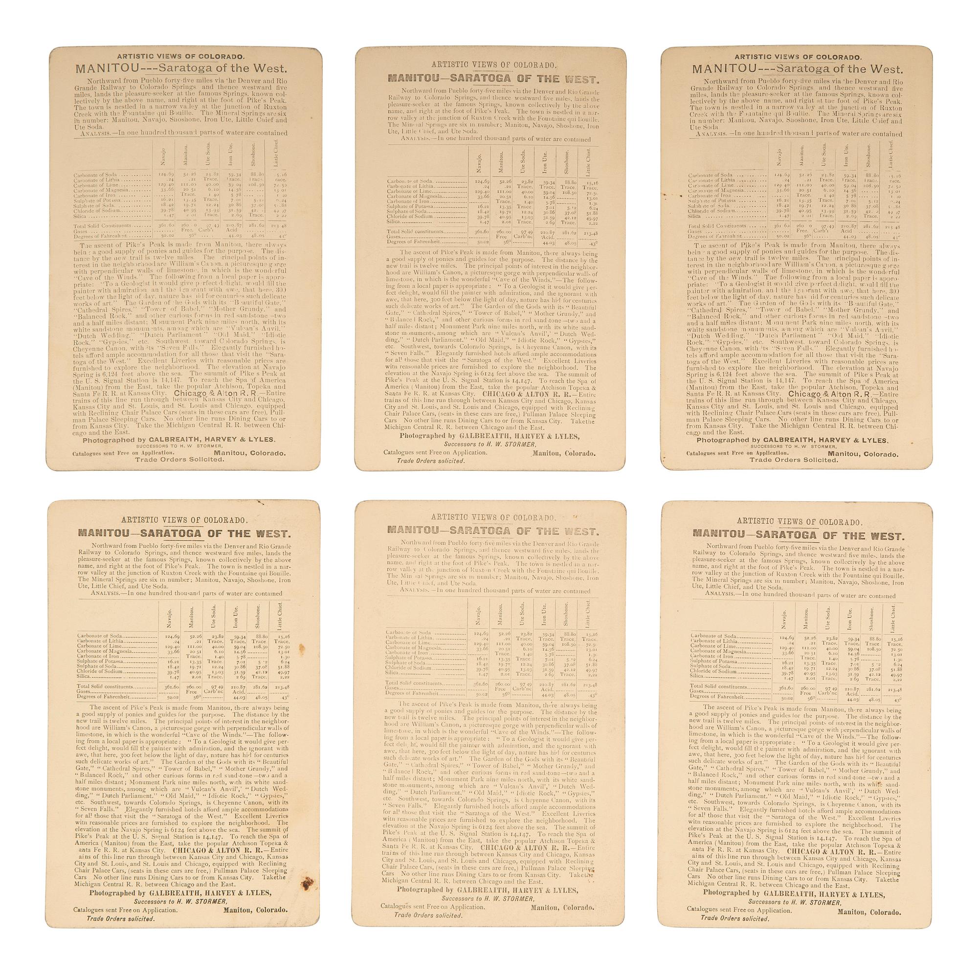 [WESTERN AMERICANA]. 17 photographs of Colorado by STORMER, GALBREAITH, HARVEY, and LYLES.