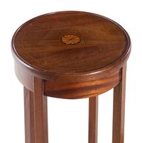 A Pair of George III Style Mahogany and Satinwood Pedestals