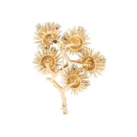 YELLOW GOLD AND DIAMOND ARTICULATED BROOCH