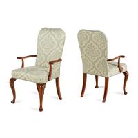 A Set of Eight Queen Anne Style Mahogany Dining Chairs