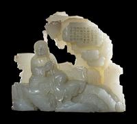 A Carved Pale Celadon Jade ’Luohan‘ Boulder