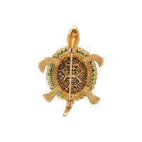 EMERALD AND DIAMOND TURTLE BROOCH