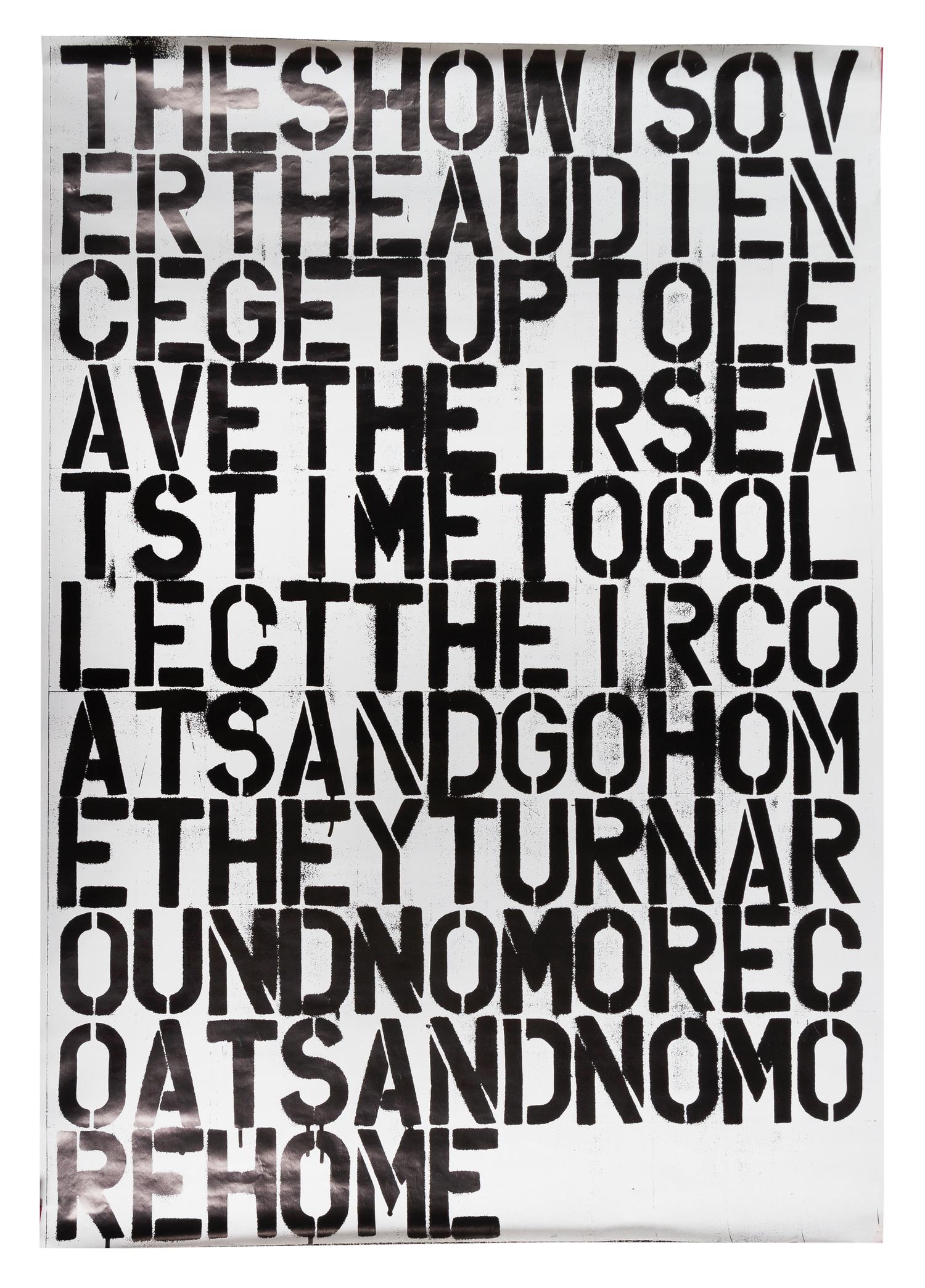 Christopher Wool and Felix Gonzalez-Torres, (20th Century), Untitled (poster), 1993 (a collaborative work by Christopher Wool and Felix