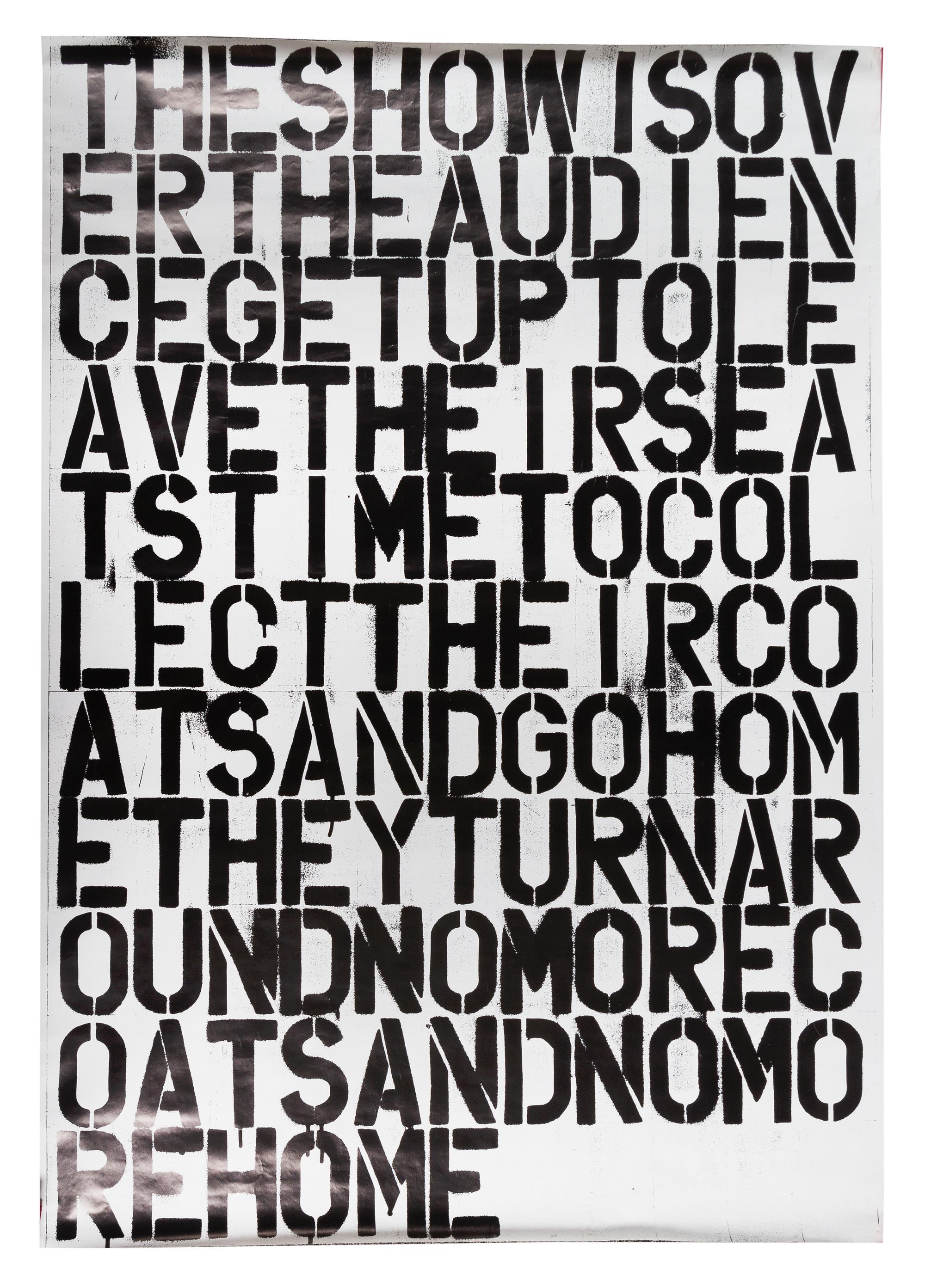 Christopher Wool and Felix Gonzalez-Torres, (20th Century), Untitled (poster), 1993 (a collaborative work by Christopher Wool and Felix