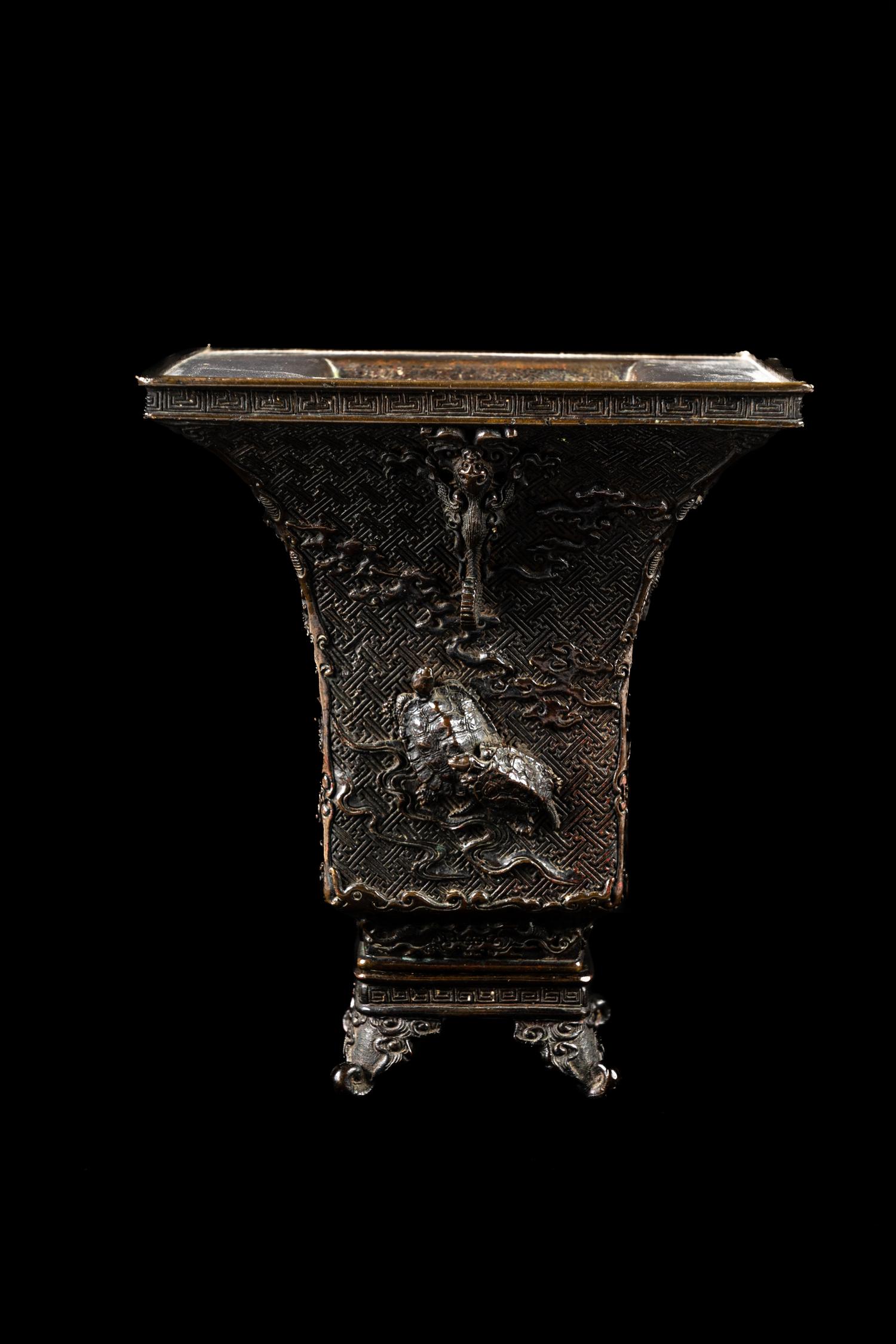A Japanese Bronze Flower Vase