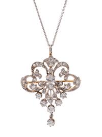 ANTIQUE, DIAMOND PENDANT/BROOCH