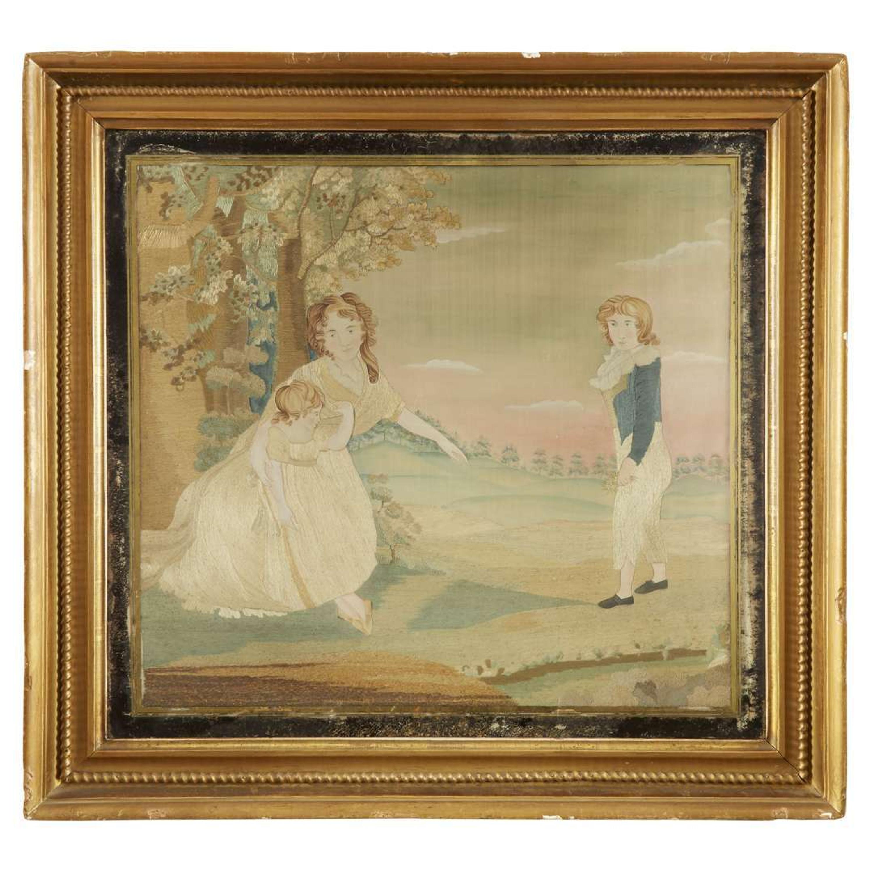 Needlework picture "Wrought by Adalene Bradford, aged 17 years, 1813"