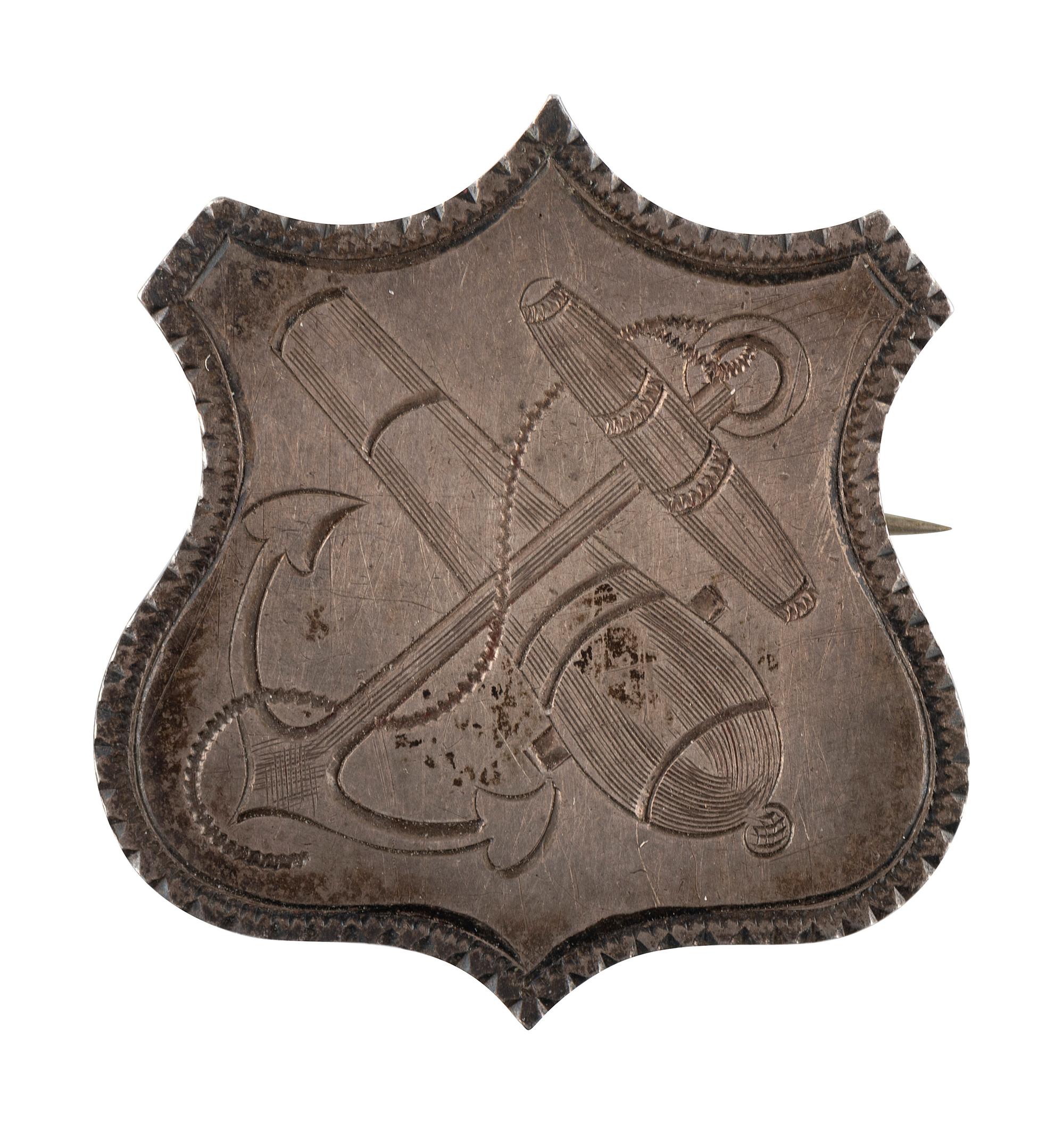 [CIVIL WAR]. Engraved IX Corps badge.