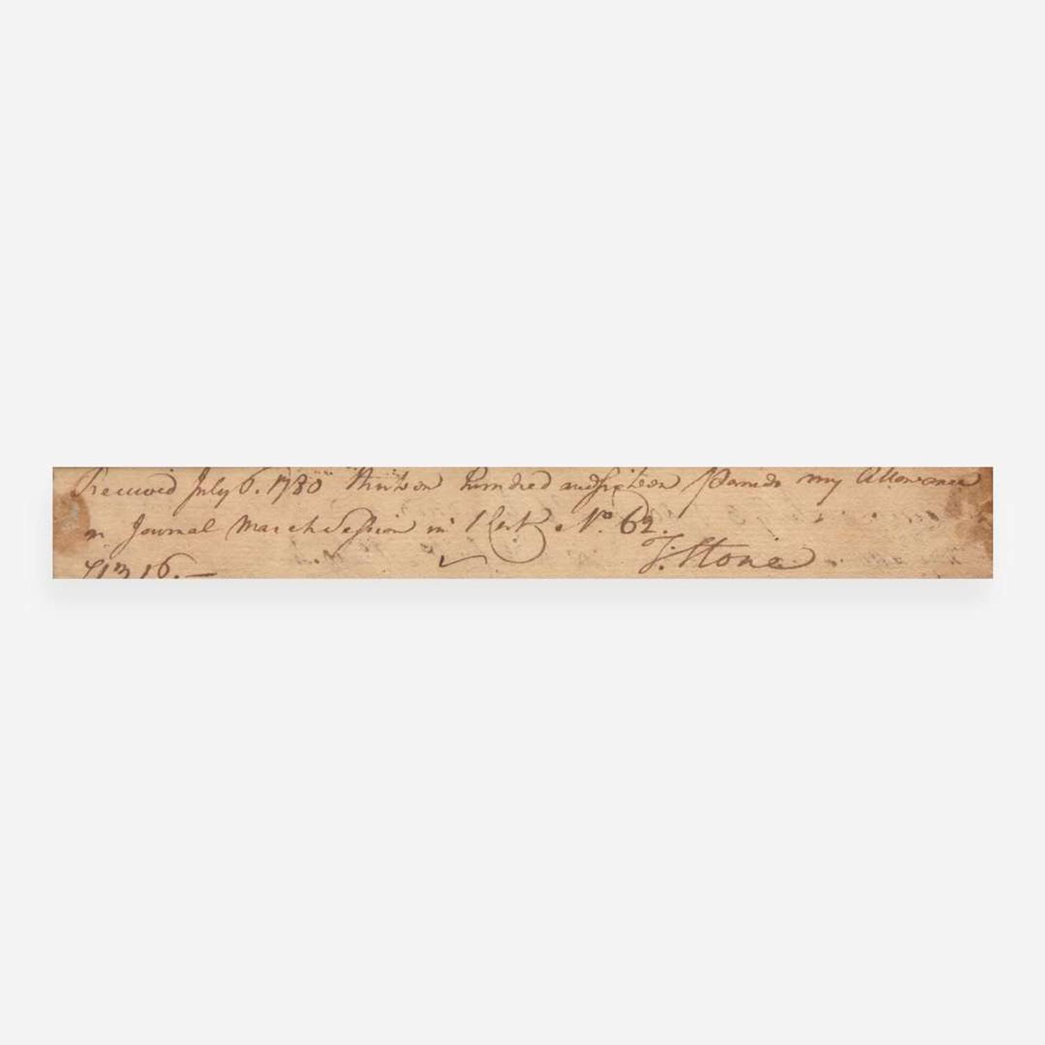 [Declaration of Independence] [Maryland] Stone, Thomas Autograph Note, signed