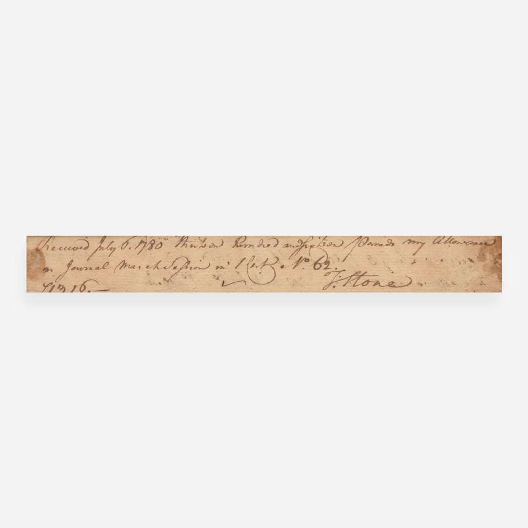 [Declaration of Independence] [Maryland] Stone, Thomas Autograph Note, signed