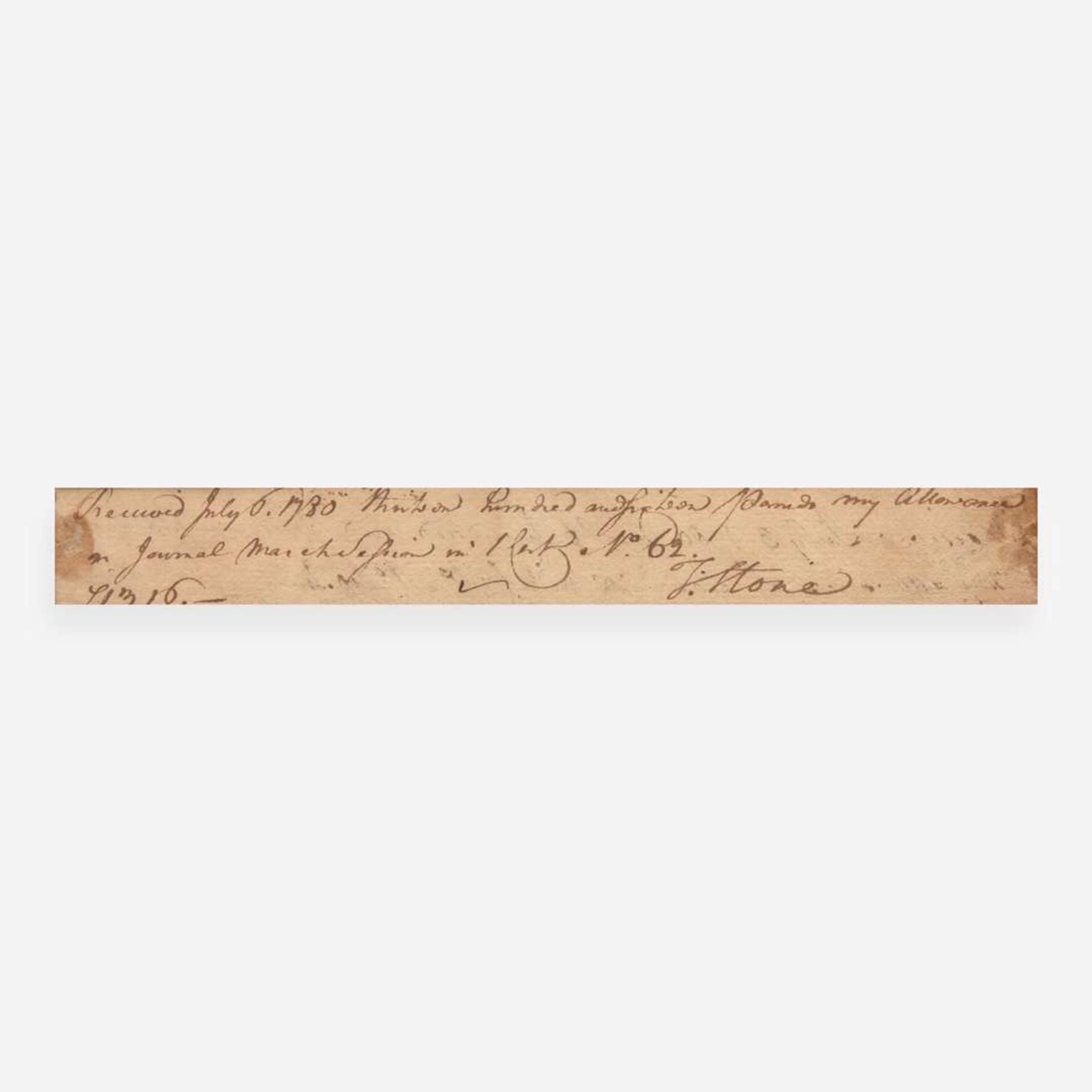 [Declaration of Independence] [Maryland] Stone, Thomas Autograph Note, signed