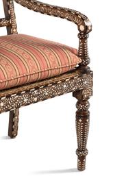 A Pair of Vizagapatam Style Bone Inlaid Hardwood Chairs