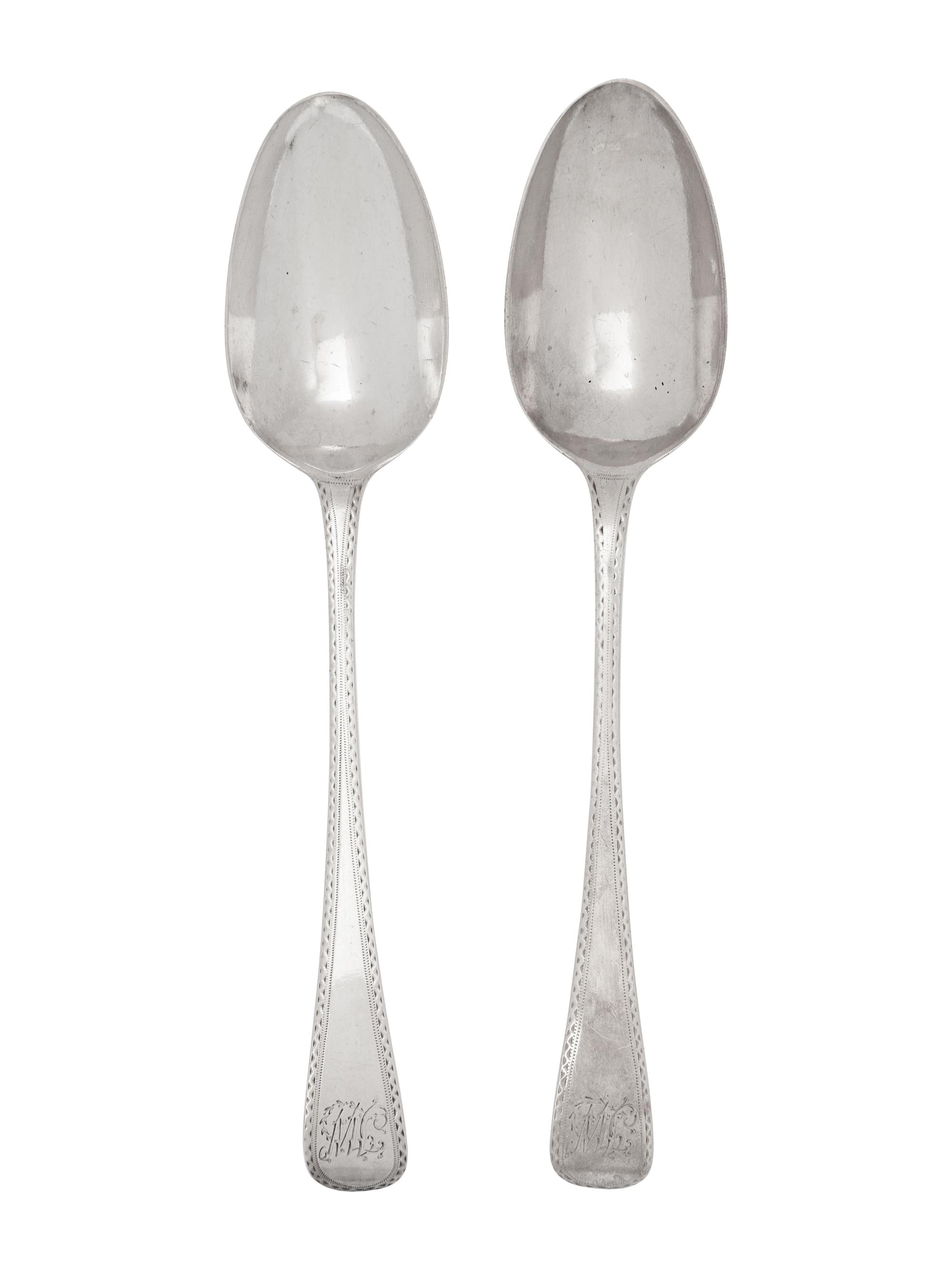 A Pair of George III Silver Tablespoons