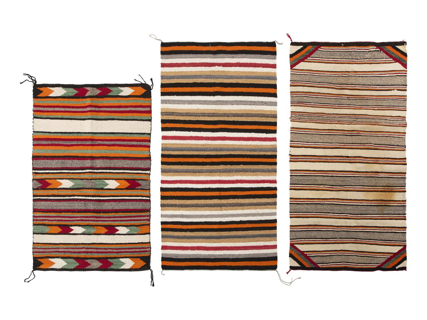 Navajo Banded Double Saddle Blankets