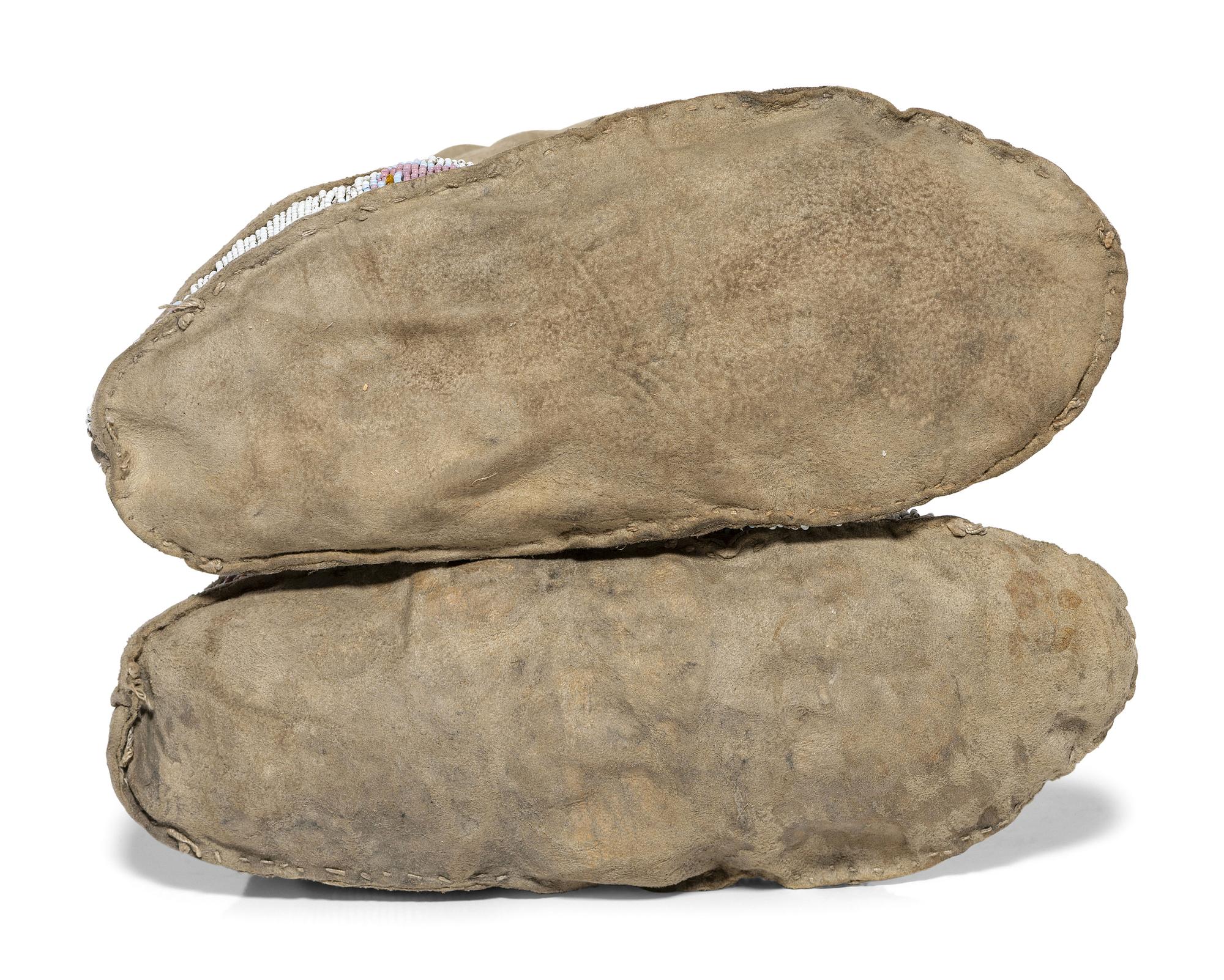 Northern Plains Beaded Hide High Top Moccasins, with Church