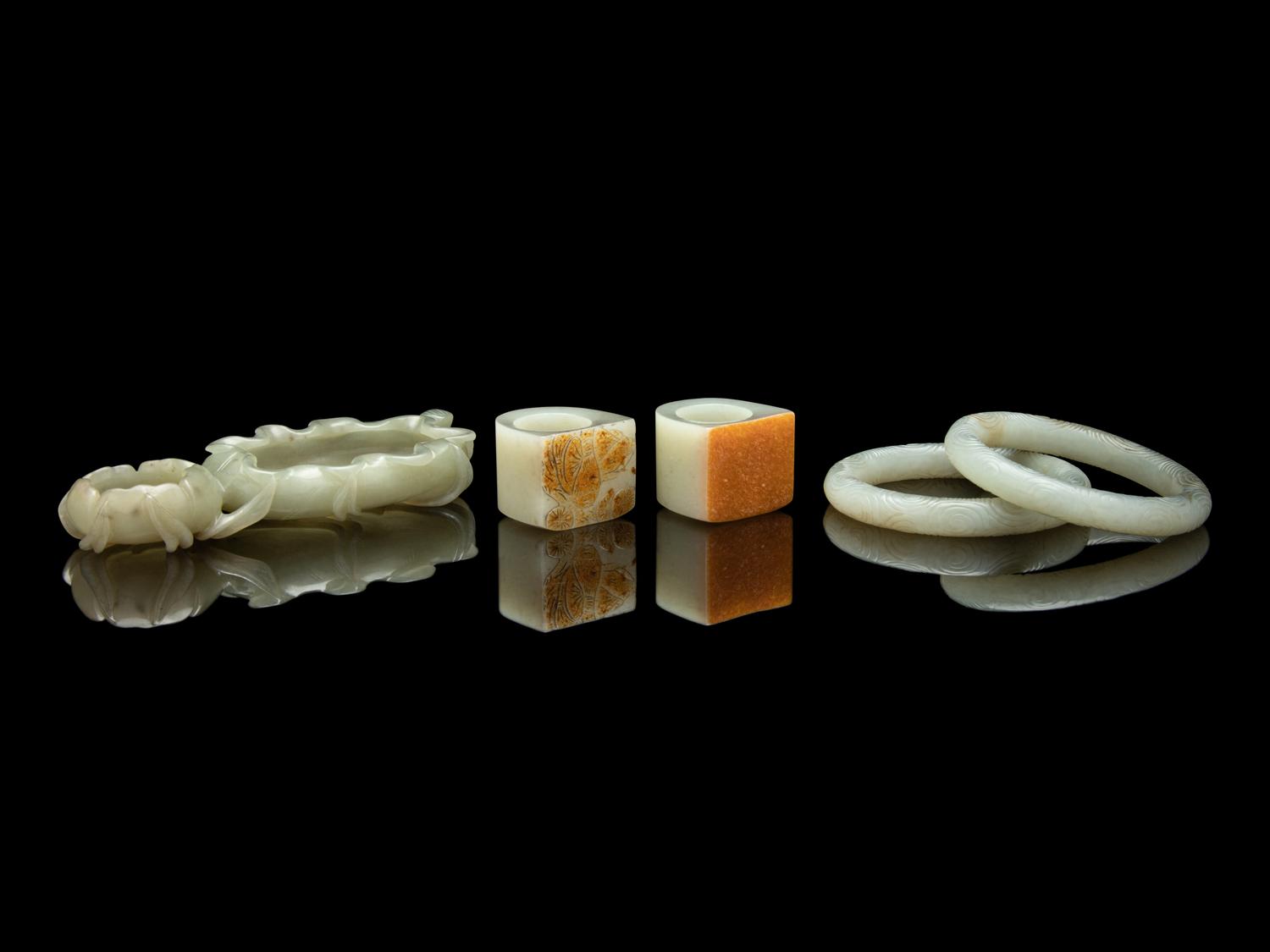 Five Chinese Celadon Jade Articles