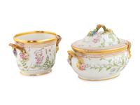 Two Royal Copenhagen Flora Danica Porcelain Serving Articles