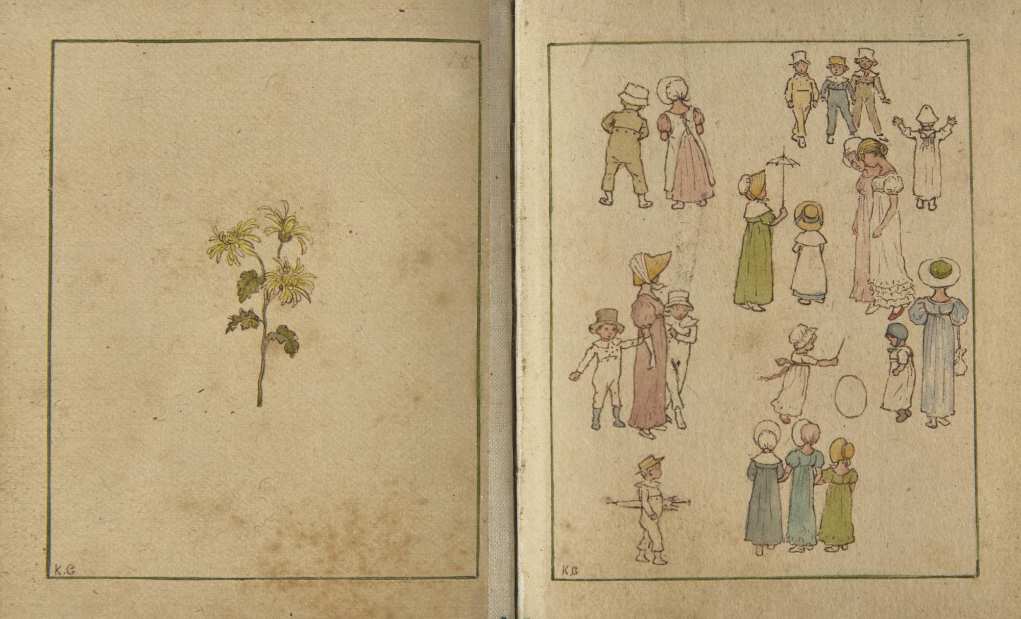 Greenaway, Kate, and Frederick Locker-Lampson. Illuminated Manuscript of "Cradle Verses"