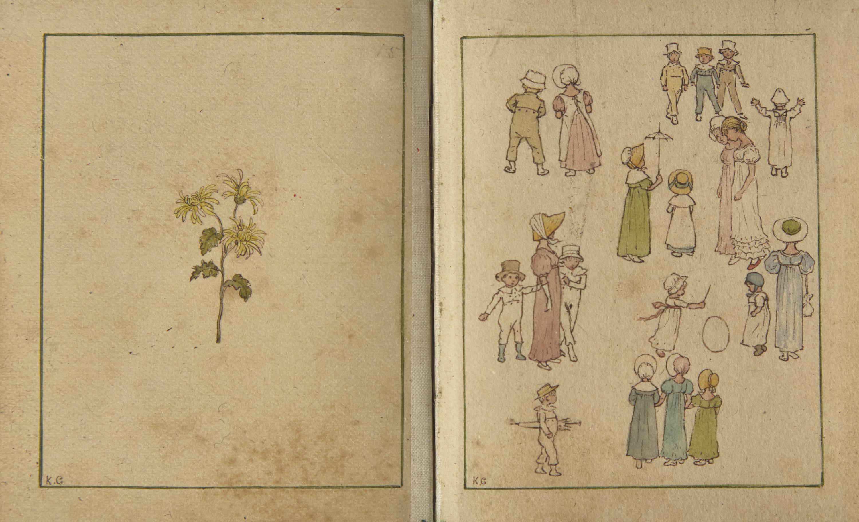Greenaway, Kate, and Frederick Locker-Lampson. Illuminated Manuscript of "Cradle Verses"