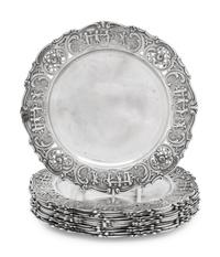 A Set of Twelve American Silver Bread Plates