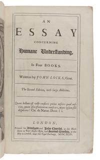 LOCKE, John (1632-1704). An Essay concerning Humane Understanding. London: for Albasham, John Churchill, and Samuel Manship, 1694.