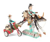Bull of Fire and Harley Davison with Sidecar