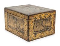 A Chinese Export Lacquered Pigskin Covered Box