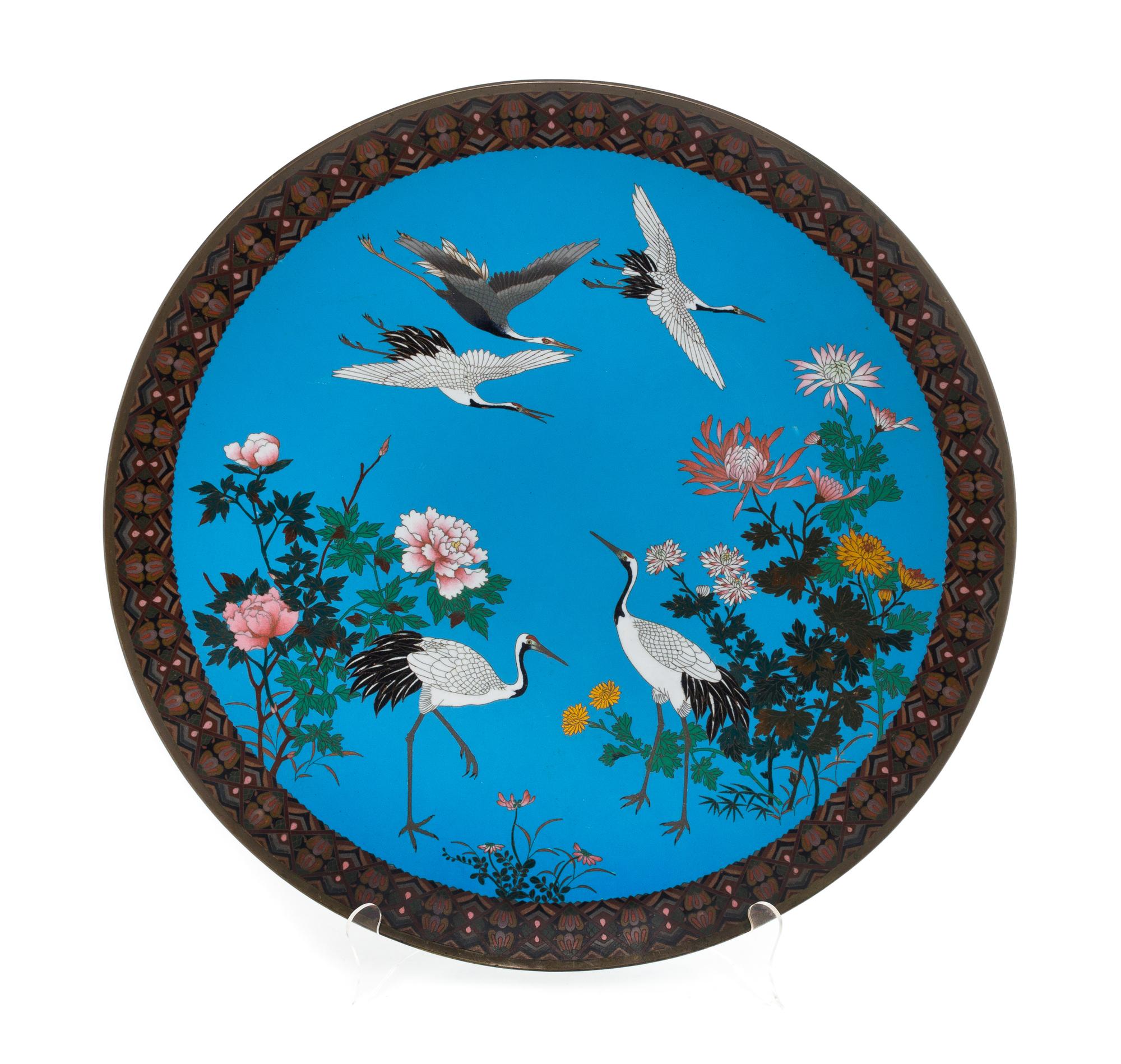 A Cloisonne Enamel Charger Diameter 23 1/2 inches. — MEIJI PERIOD (1868-1912)