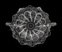 An American Silver Mounted Etched Glass Center Bowl