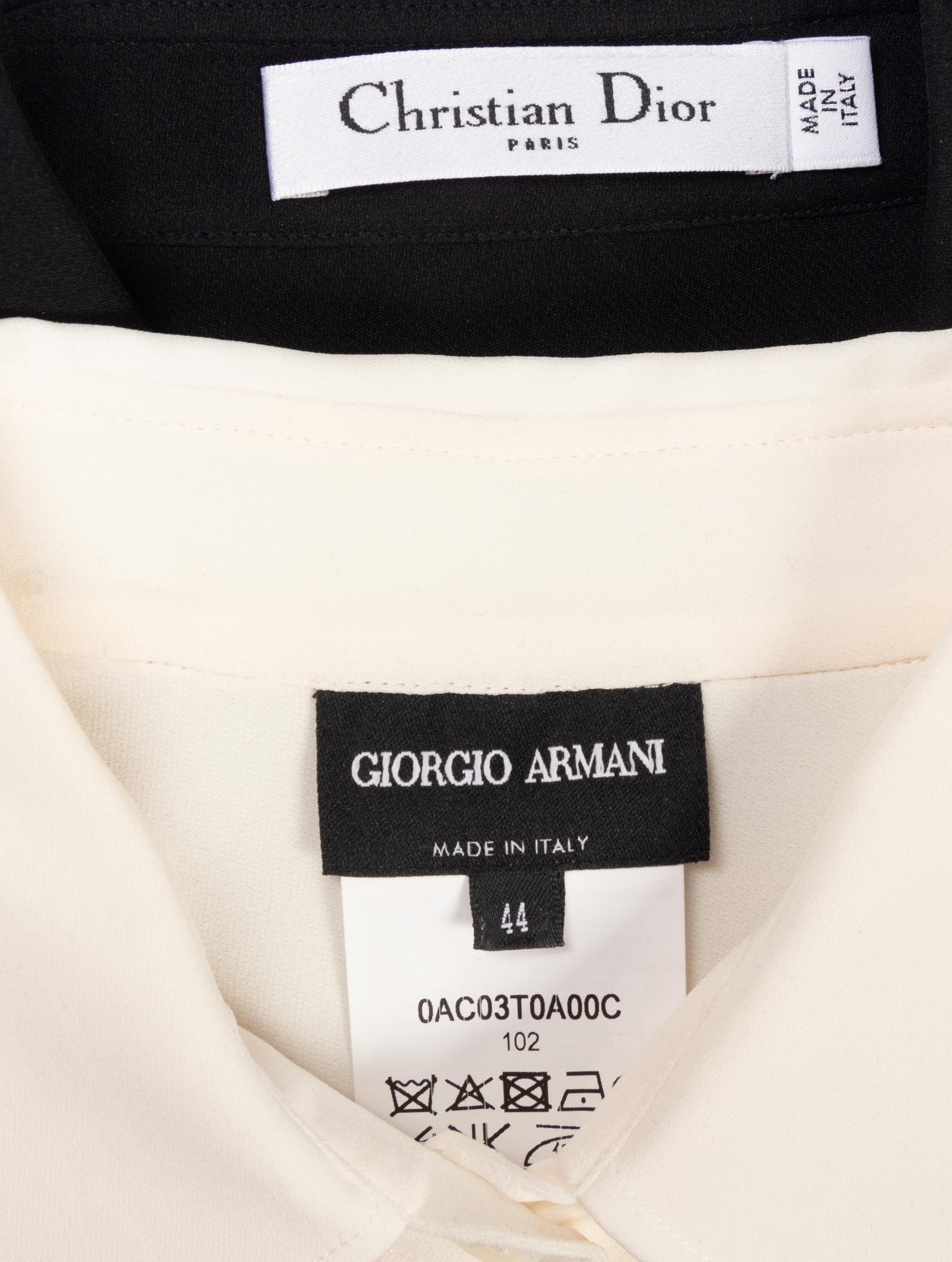 Four Silk Tops: Two Giorgio Armani and Two Christian Dior