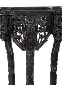 Two Chinese Export Marble Inset Rosewood Furniture