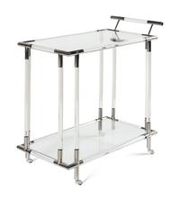 A Contemporary Acrylic and Chrome Bar Cart