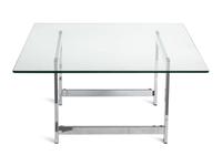 A Chrome and Glass Low Table