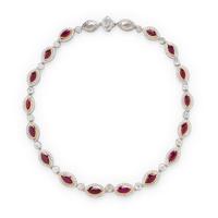 DIAMOND AND GLASS-FILLED RUBY NECKLACE