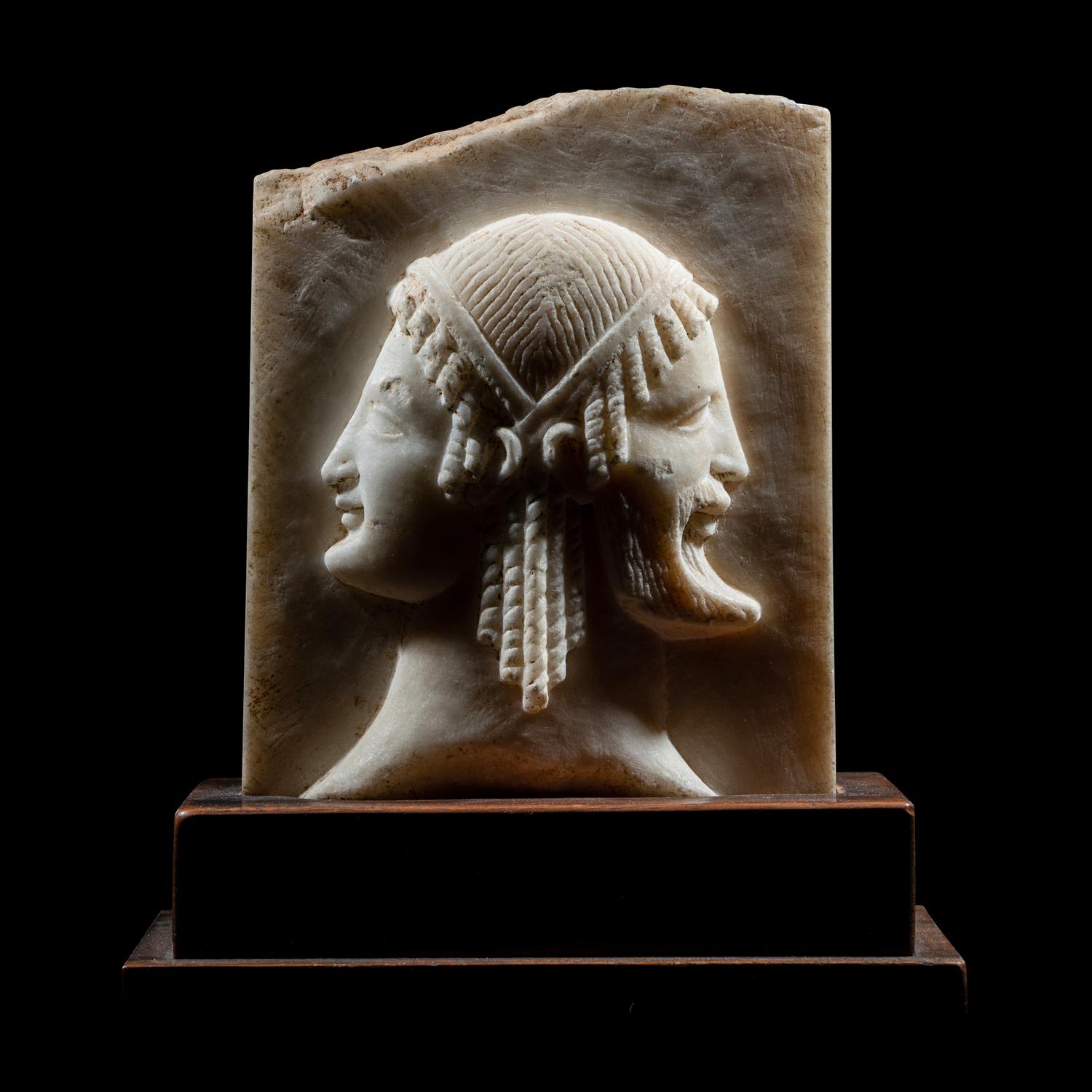 A Neoclassical Marble Relief Fragment with Janus