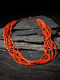 Seven-strand Coral Necklace, with Gold Accents, 1977