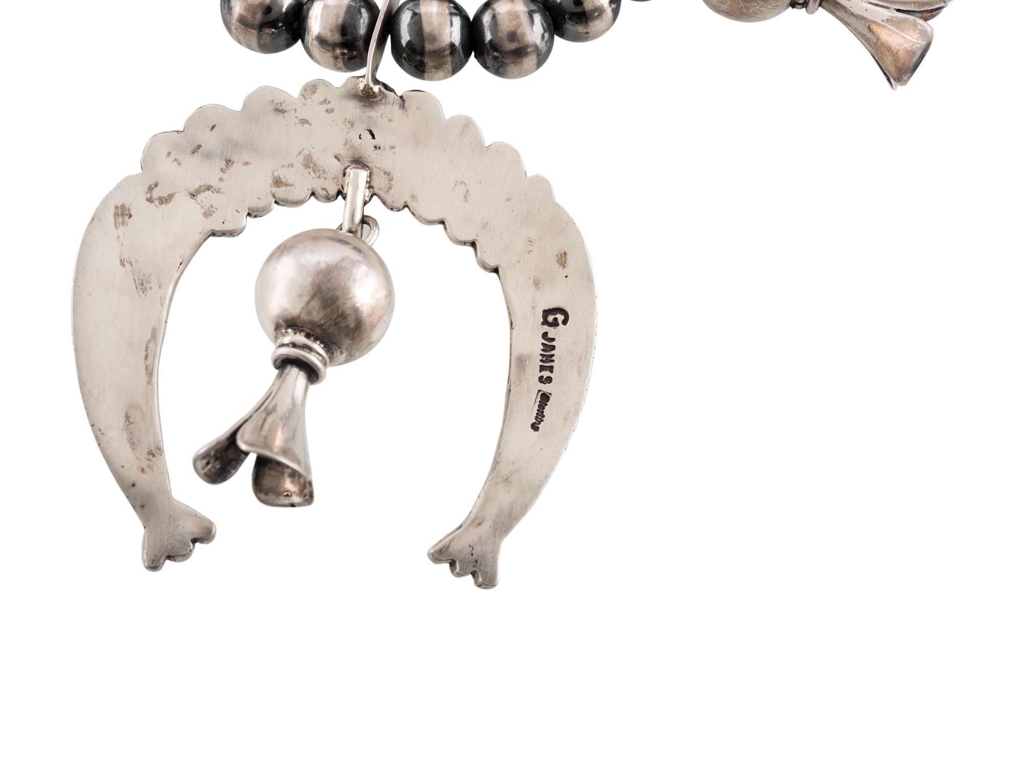 Navajo Sterling Silver Squash Blossom Necklace