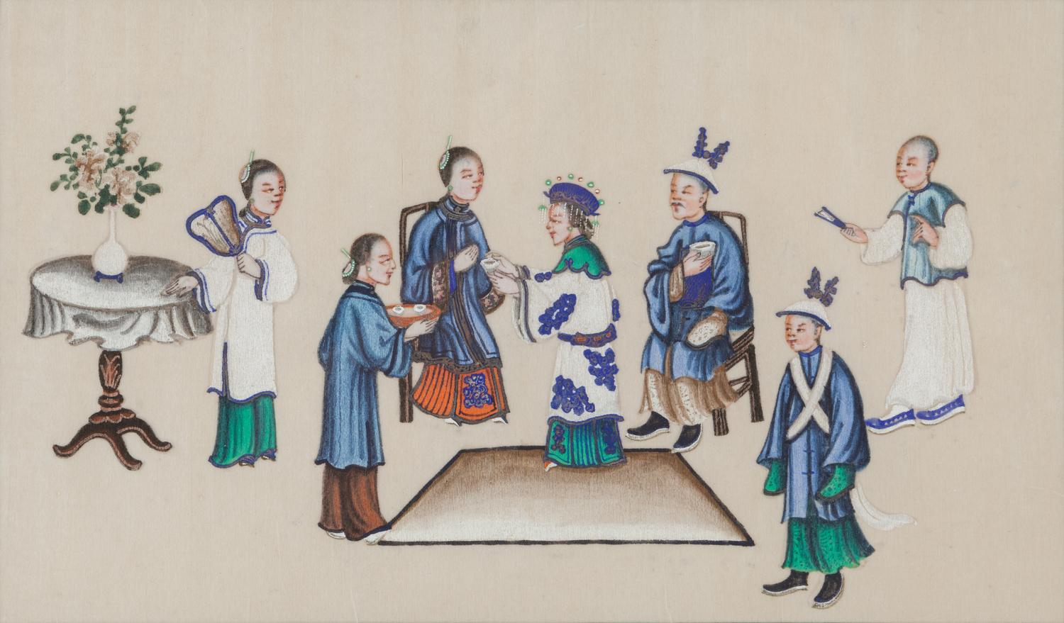 Two Chinese Export Pith Paintings