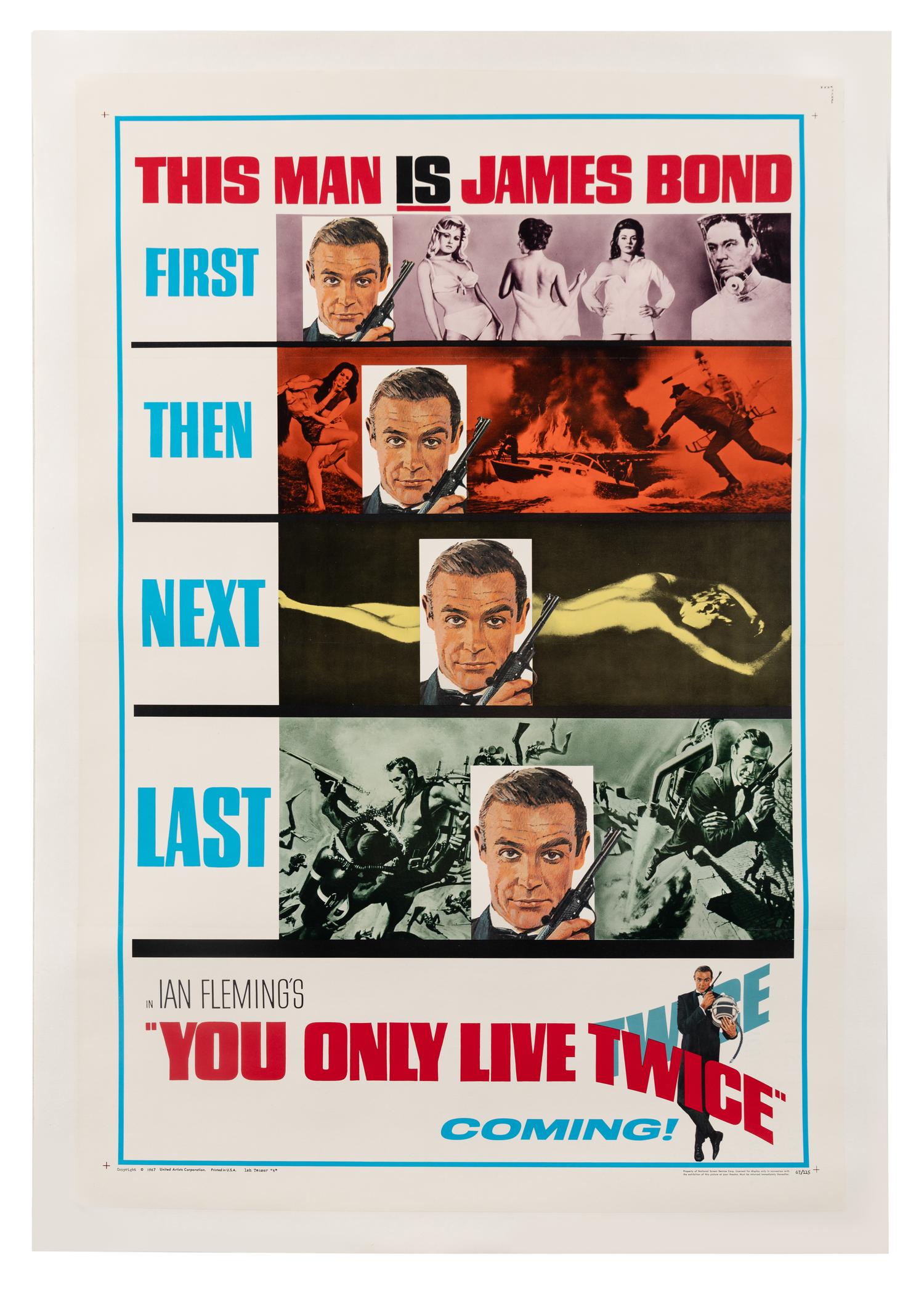 A James Bond You Only Live Twice One Sheet Movie Poster